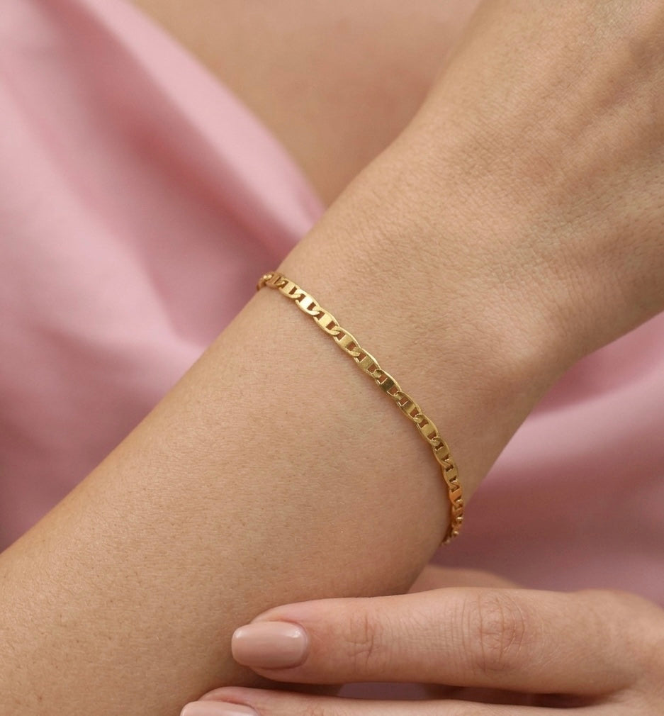 Pulseira Elo Piastrine Banhada a Ouro 18k