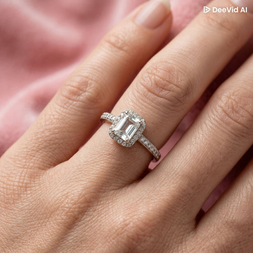 Anel Solitário Quadrado com Zircônia em Prata 925