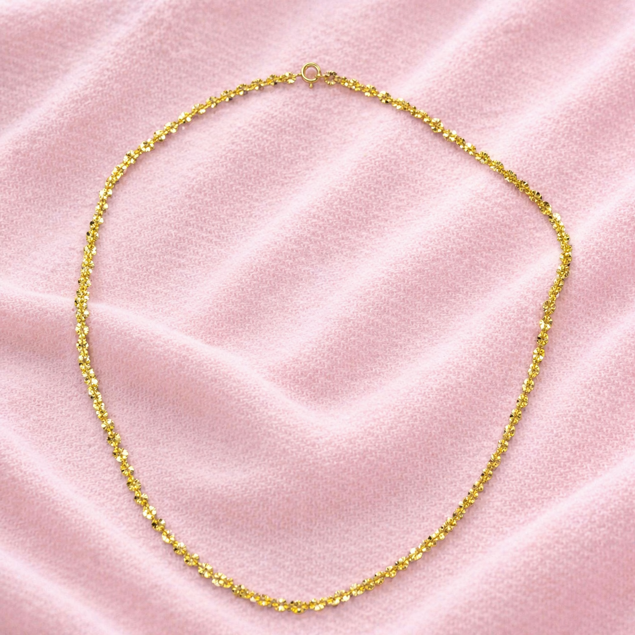 Colar Banhado a Ouro 18k com Elo Diamantado e Fecho Lagosta