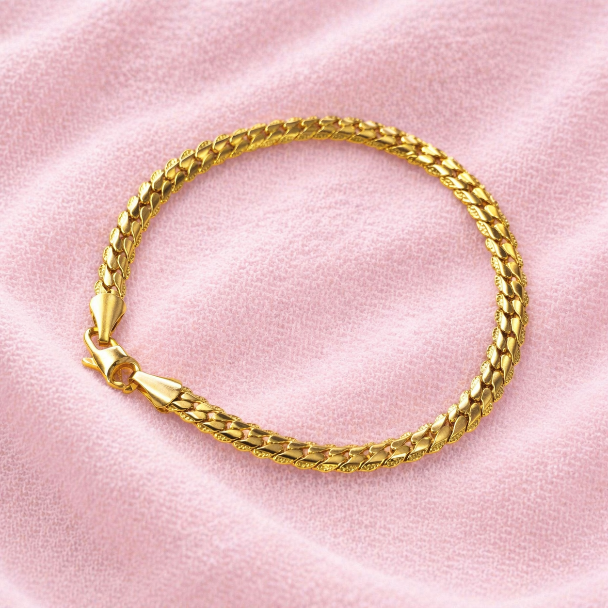 Pulseira Elo Grumet Duplo Banhada a Ouro 18k