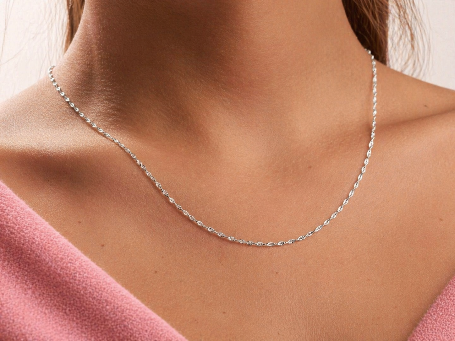 Colar Prata 925 com Elo Singapura e Fecho Lagosta