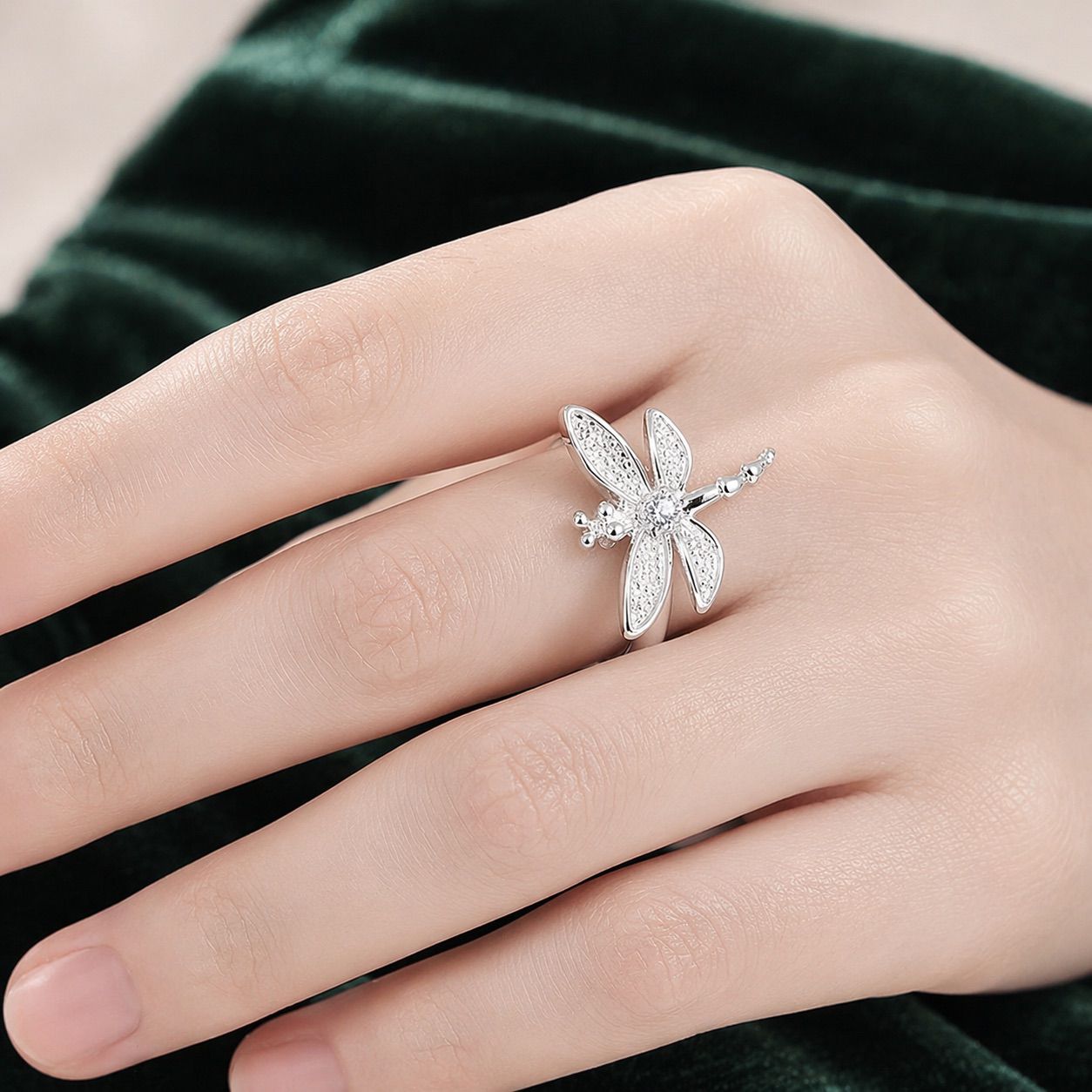 Conjunto Libélula Cravejada Completo – Prata 925