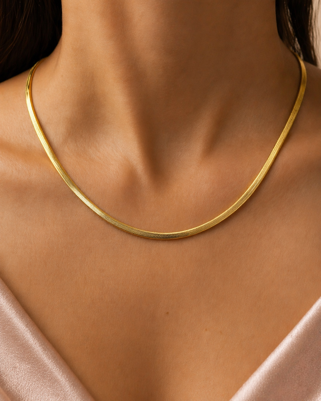 Cordão Snake Banhado a Ouro 18k com Fecho Lagosta Ajustável