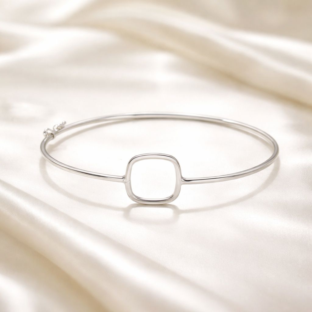 Bracelete Geométrico em Prata 925 com Design Minimalista