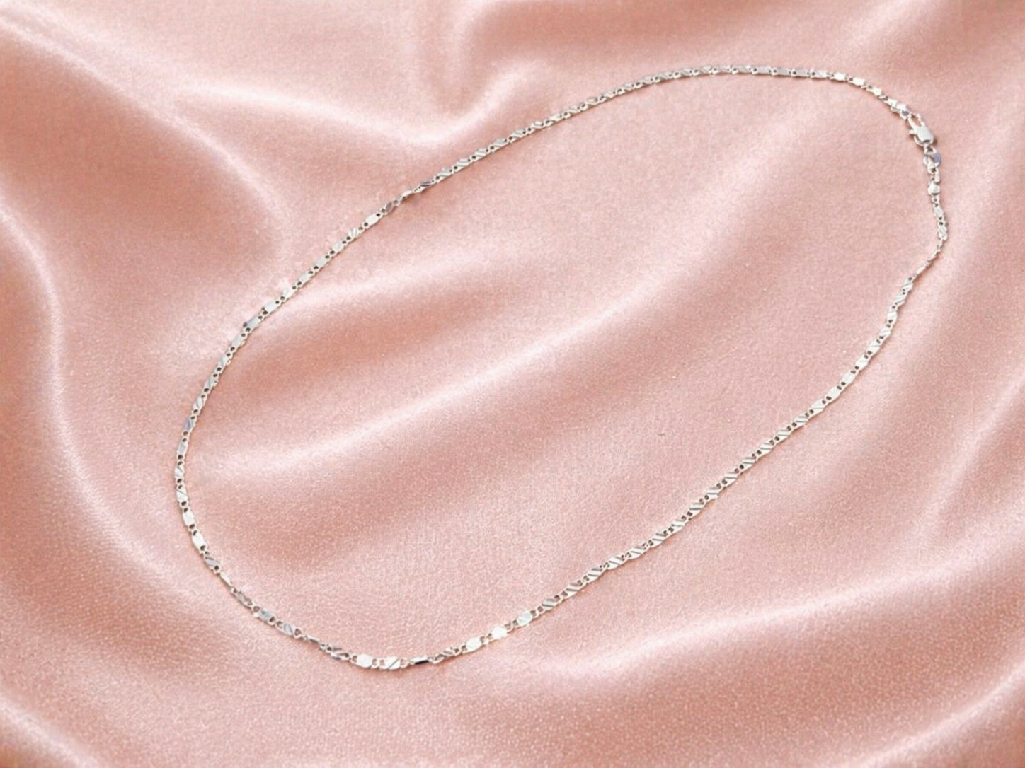 Colar Prata 925 com Elo piastrine Moderno e Fecho Lagosta