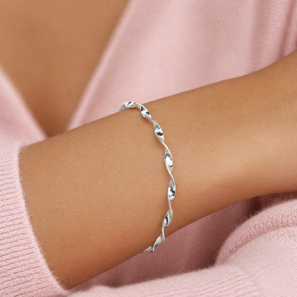 Bracelete Prata 925 Torcido