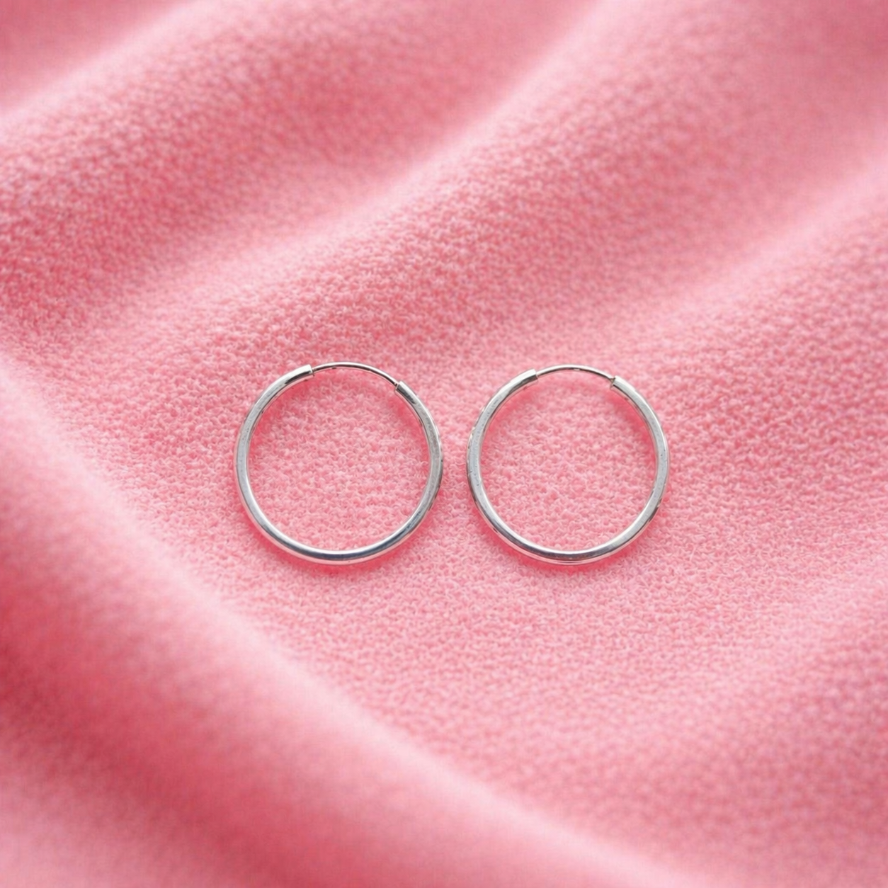 Brinco de Argola Prata 925 Liso 5cm Minimalista Delicado
