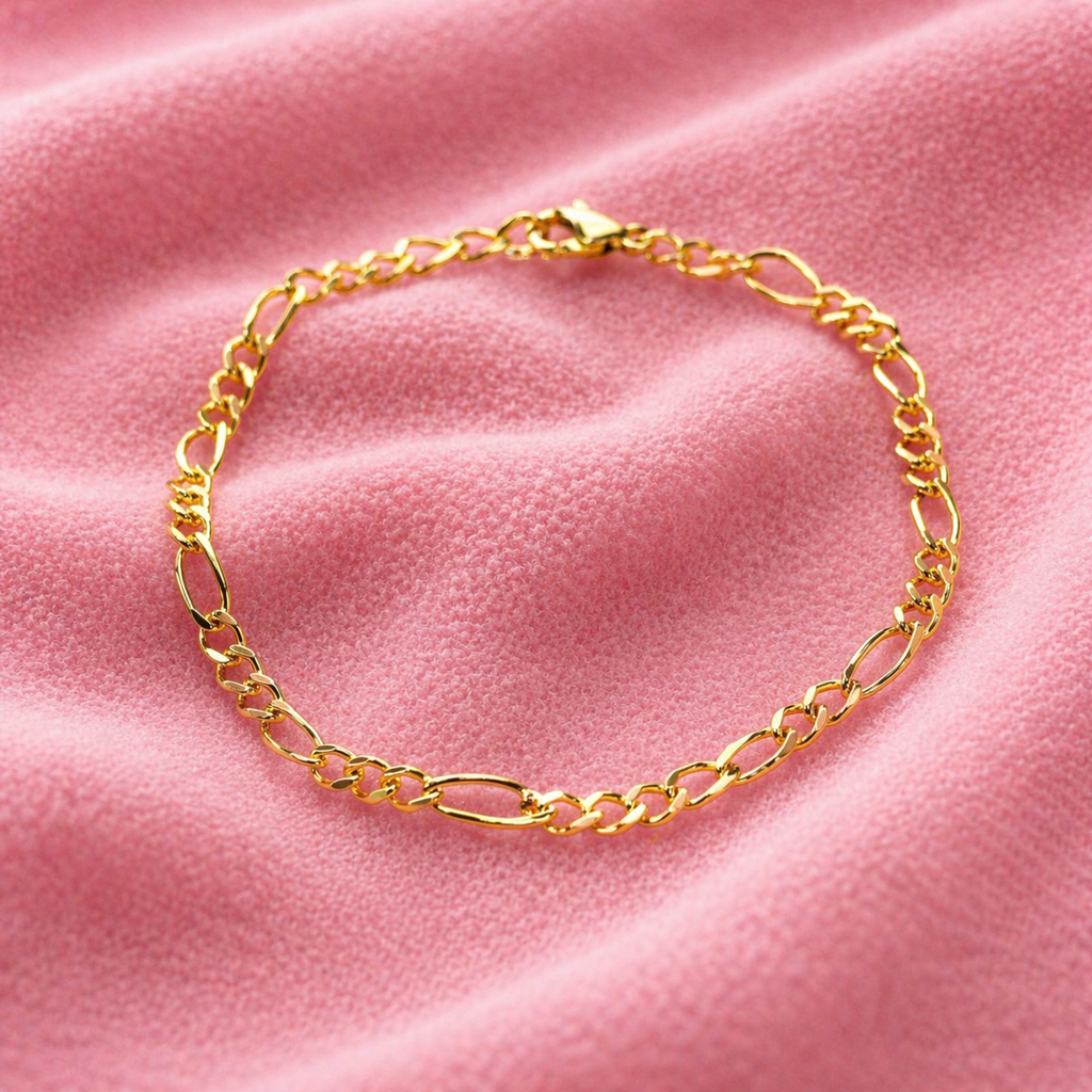 Pulseira Elo Fígaro com tom dourado