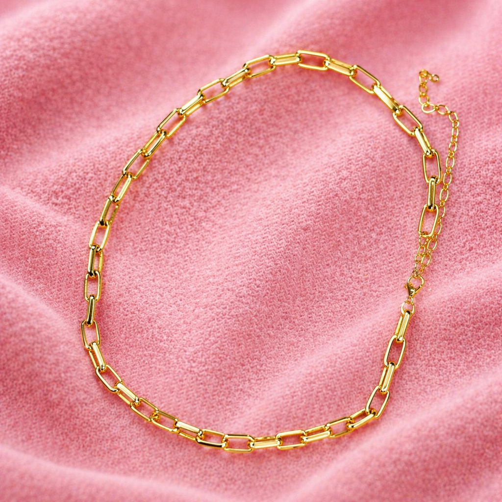 Colar em Elo Cartier Banhado a Ouro 18k com Fecho Lagosta e Extensor Ajustável