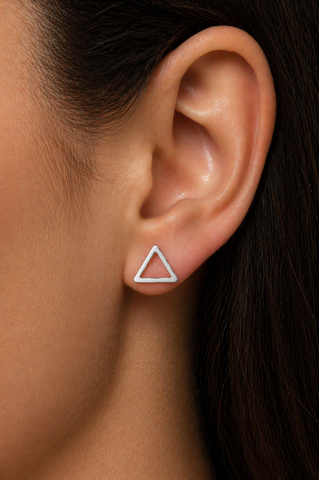 Brinco Triângulo Vazado Prata 925
